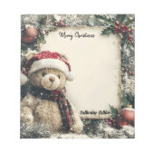 Bloc-note Conception de l'ours en peluche de Noël mignonne - (Devant)
