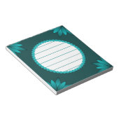 Bloc-note Conception de mandala à feuilles de teal sur fond  (Incliné)