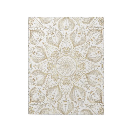 Bloc-note Conception de mandala doré Boho Chic (Tourné)