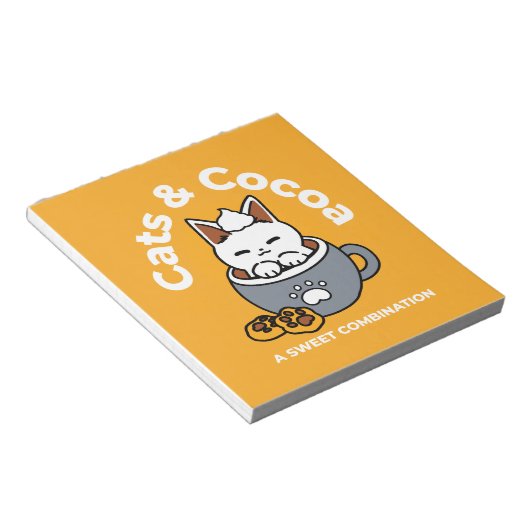 Bloc-note Conception de Mug de vacances avec Cosy Cat et Paw (Incliné)