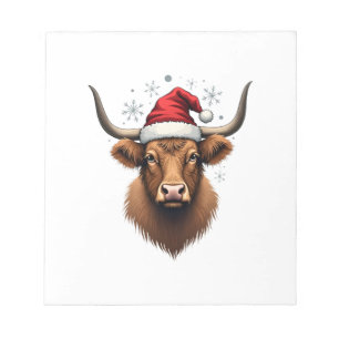 Bloc-note Conception de Noël de vache Highland vintage avec