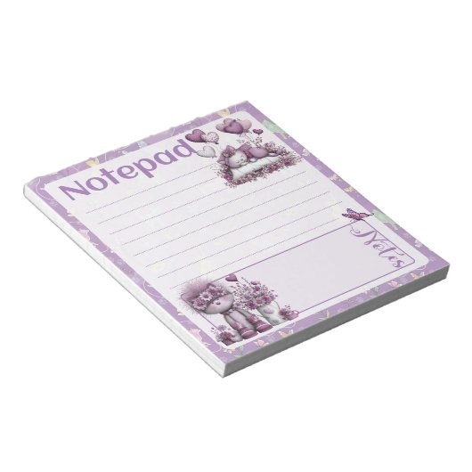 Bloc-note Conception de notes ballon chats violets fantaisis (Incliné)