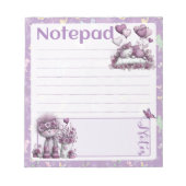 Bloc-note Conception de notes ballon chats violets fantaisis (Devant)