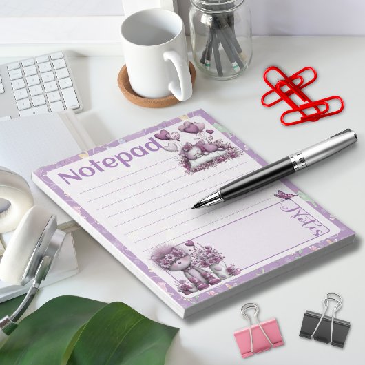 Bloc-note Conception de notes ballon chats violets fantaisis