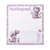 Bloc-note Conception de notes de chats violets fantaisistes (Devant)