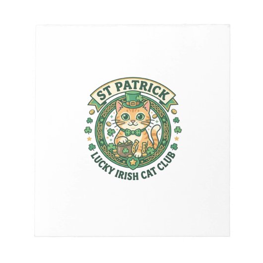 Bloc-note Conception de T-shirt de chat irlandais chanceux d (Devant)