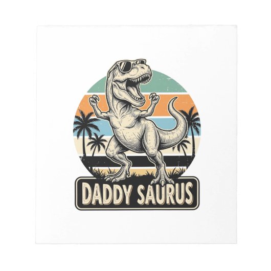 Bloc-note Conception de t-shirt de dinosaure rétro Papa Saur (Devant)