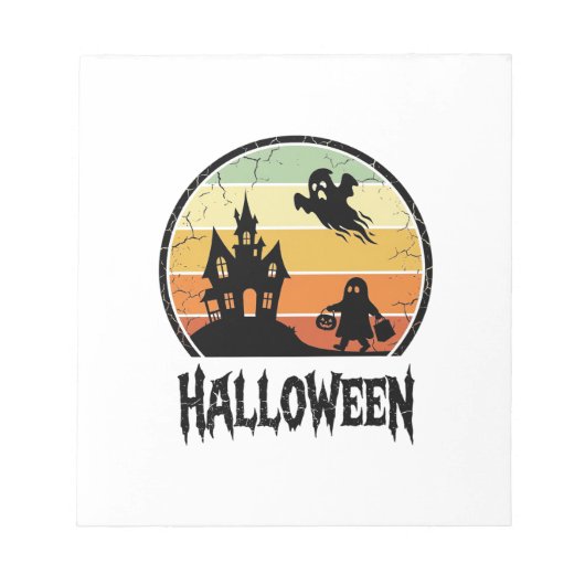 Bloc-note Conception de T-shirt de maison hantée Halloween S (Devant)