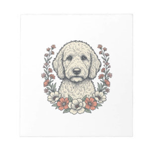 Bloc-note Conception de T-Shirt de Portrait de Chien Bouclé