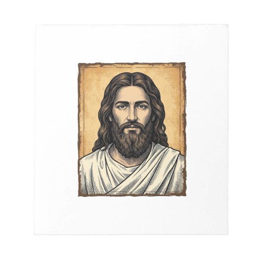 Bloc-note Conception de T-shirt de portrait religieux gravé (Devant)