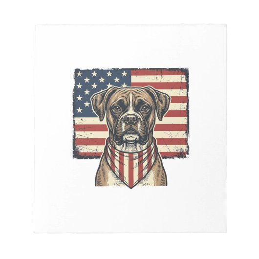 Bloc-note Conception de T-shirt Drapeau de Chien Boxer Patri (Devant)