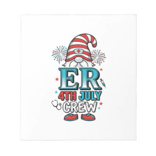 Bloc-note Conception de T-shirt Gnome Patriotique ER 4 juill