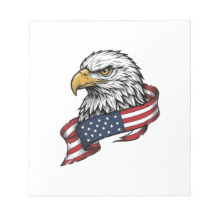 Bloc-note Conception de T-shirt patriotique avec aigle gravé