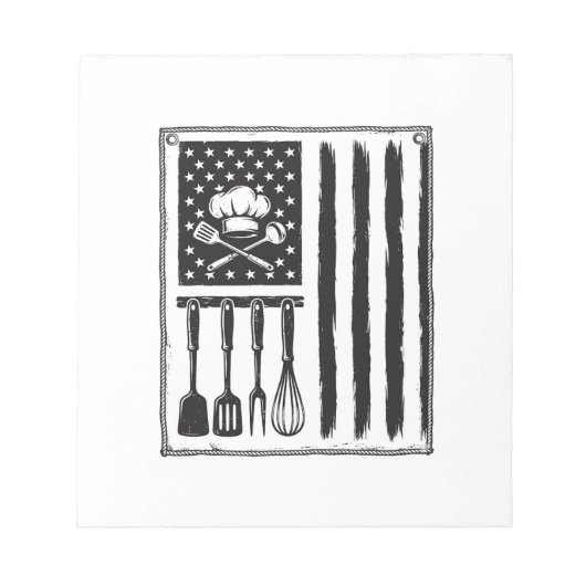 Bloc-note Conception de T-shirt Ustensiles de Cuisine Drapea (Devant)