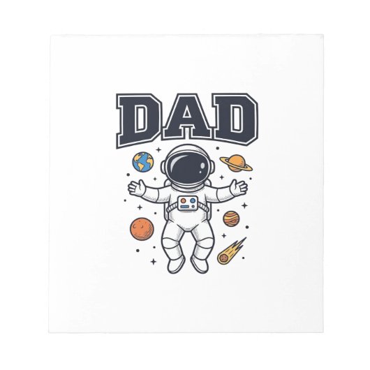 Bloc-note Conception de T-shirt Vector Space Astronaute Papa (Devant)
