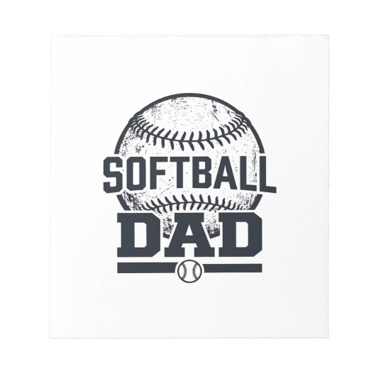 Bloc-note Conception de T-Shirt Vectoriel Papa Softball Vint (Devant)