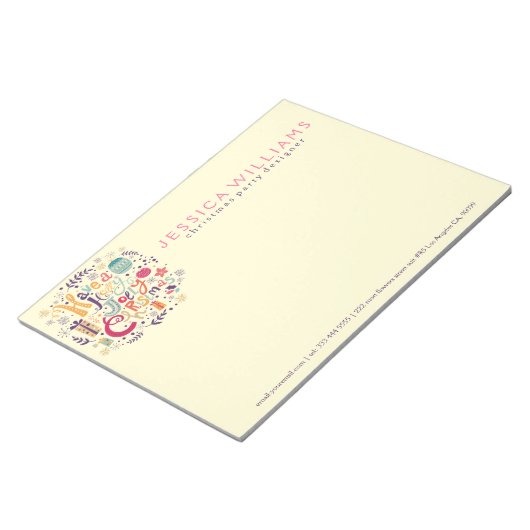 Bloc-note Conception de texte de couronne de Noël rétro colo (Incliné)