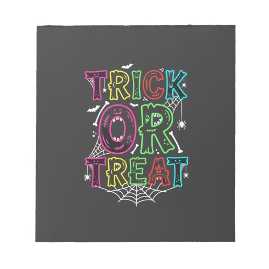 Bloc-note Conception de toile d'araignée Halloween Trick or (Devant)