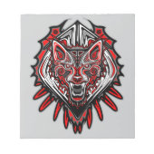 Bloc-note Conception de totem tribal Haida Loup (Devant)