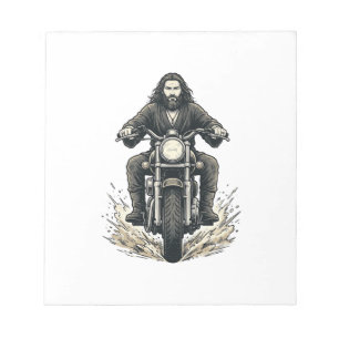 Bloc-note Conception de vecteur de cavalier de moto de gravu