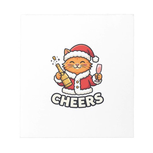 Bloc-note Conception de vecteur de chat de Noël Cheers (Devant)