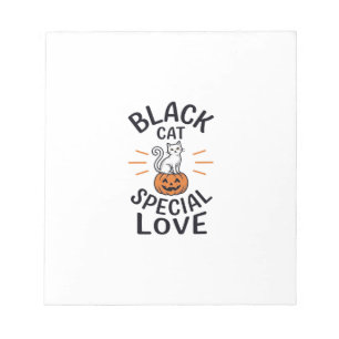 Bloc-note Conception de vecteur de chat noir d'amour spécial