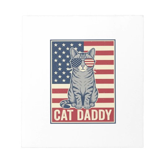 Bloc-note Conception de vecteur de chat patriotique Cat Dadd (Devant)