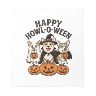 Bloc-note Conception de vecteur de chien de Halloween de Cor
