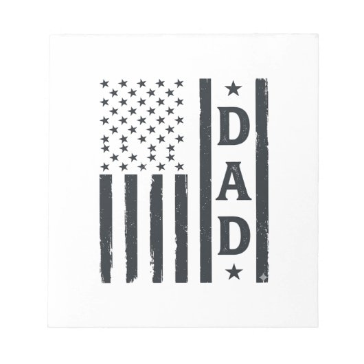 Bloc-note Conception de vecteur de drapeau américain de papa (Devant)