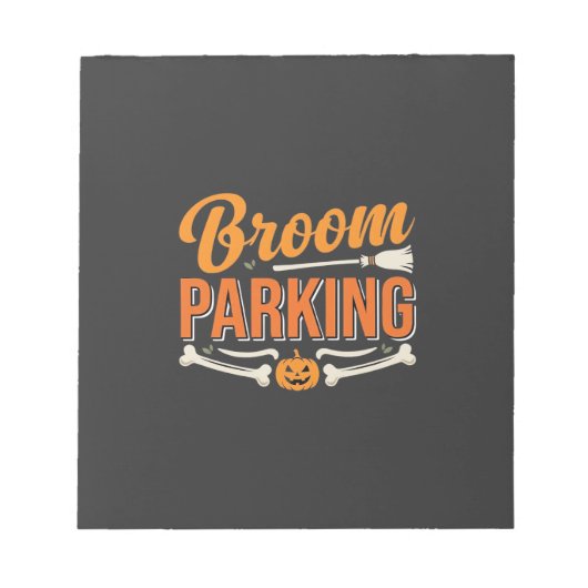 Bloc-note Conception de vecteur de parking balai Halloween_1 (Devant)