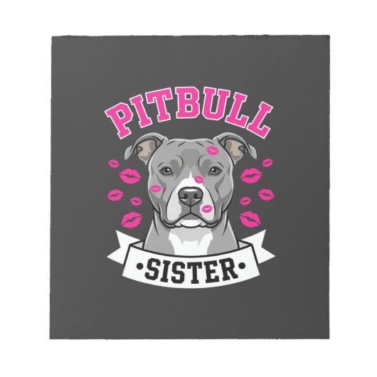 Bloc-note Conception de vecteur de sœur de Pitbull amoureuse (Devant)