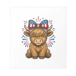 Bloc-note Conception de vecteur de vache Highland patriotiqu