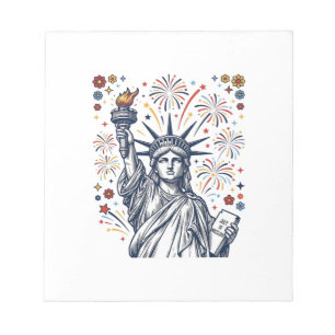 Bloc-note Conception de vecteur patriotique de feux d'artifi