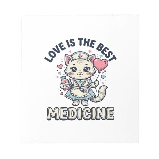 Bloc-note Conception d'infirmière mignonne chat l'amour est (Devant)