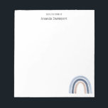 Bloc-note Conception du Boho bleu et arc-en-ciel de pêche<br><div class="desc">Un bloc-notes avec un arc-en-ciel mignon et capricieux. Aquarelles bleu et pêche.</div>