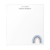 Bloc-note Conception du Boho bleu et arc-en-ciel de pêche (Devant)