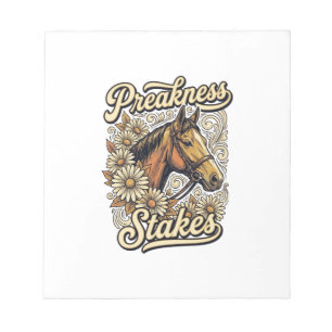 Bloc-note Conception Fleurale de Course de Cheval Vintage Pr