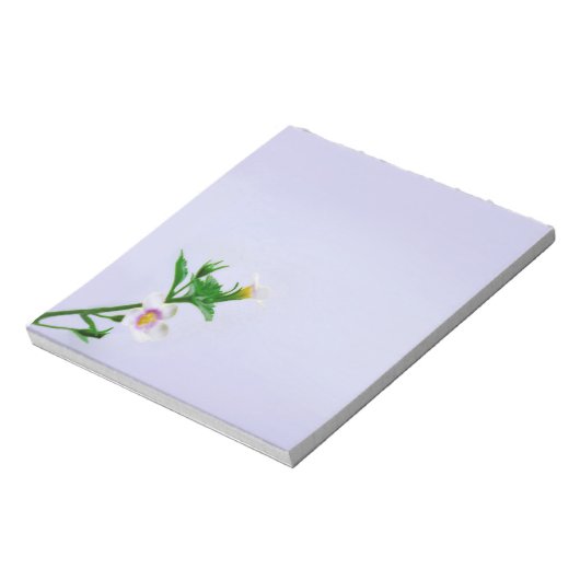 Bloc-note Conception florale sur fond bleu (Tourné)