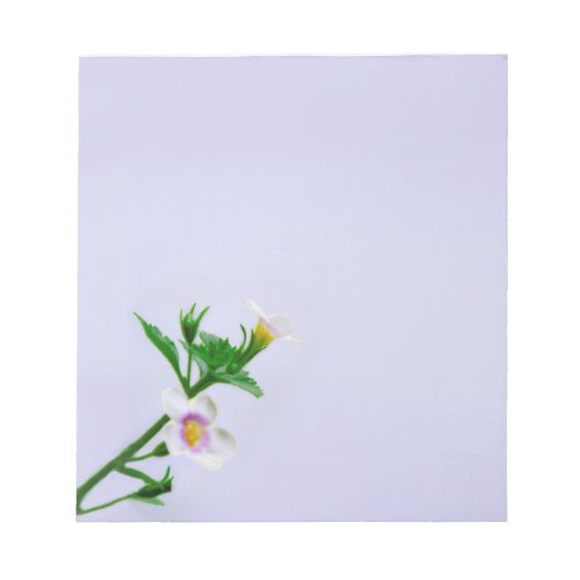 Bloc-note Conception florale sur fond bleu (Devant)