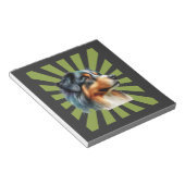 Bloc-note Conception graphique rétro Border Collie Sunburst (Incliné)