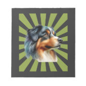 Bloc-note Conception graphique rétro Border Collie Sunburst (Devant)
