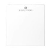 Bloc-note Conception moderne personnalisée Initiales et nom  (Devant)