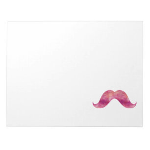 Bloc-note Conception rose de moustaches d'aquarelle de