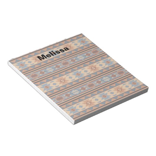 Bloc-note Conception sud-ouest Adobe Grey Brown Tribal Motif (Incliné)