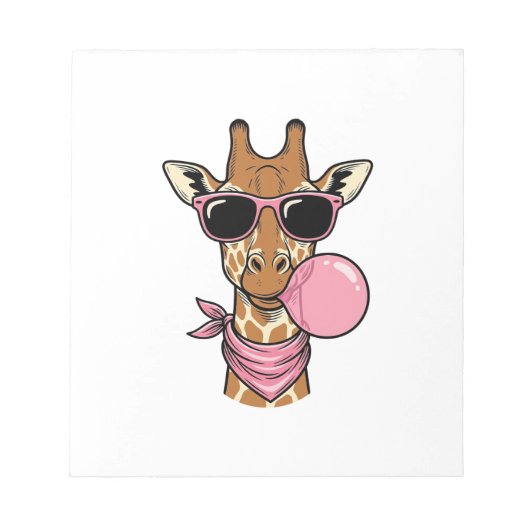 Bloc-note Conception vectorielle de chewing-gum girafe gravu (Devant)