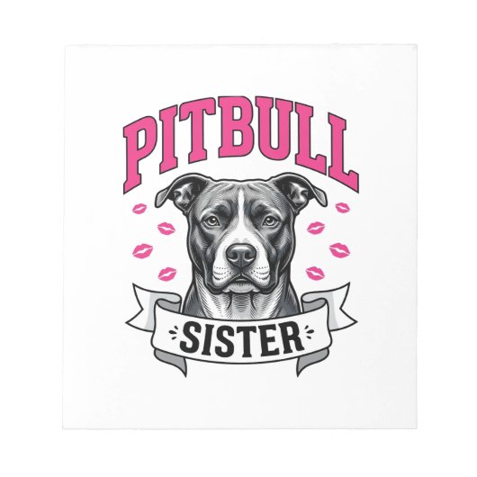 Bloc-note Conception vectorielle de sœur Pitbull amateur de (Devant)
