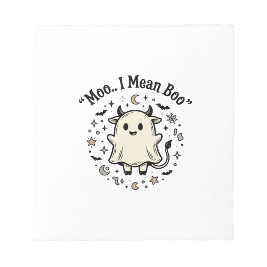 Bloc-note Conception Vintage Halloween Fantôme Vache Mignonn (Devant)