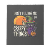 Bloc-note Conceptions de chat de sorcière d'Halloween de cho (Devant)