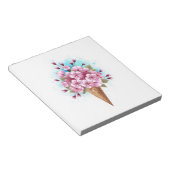 Bloc-note Cône rose Sakura crème glacée gaufre (Incliné)