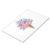 Bloc-note Cône rose Sakura crème glacée gaufre (Incliné)